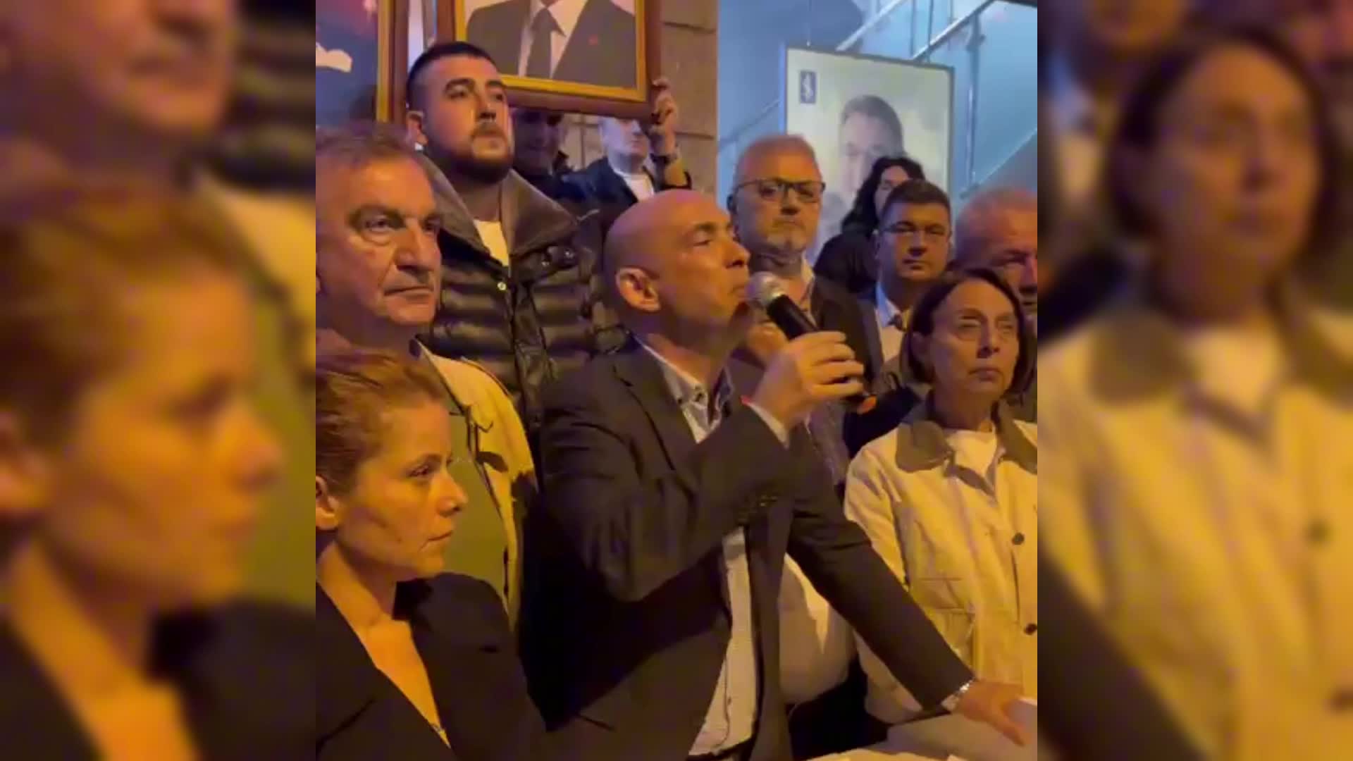 CHP Kurultayı'na iptal kararı... CHP'liler Zonguldak İl Başkanlığı önünde toplandı