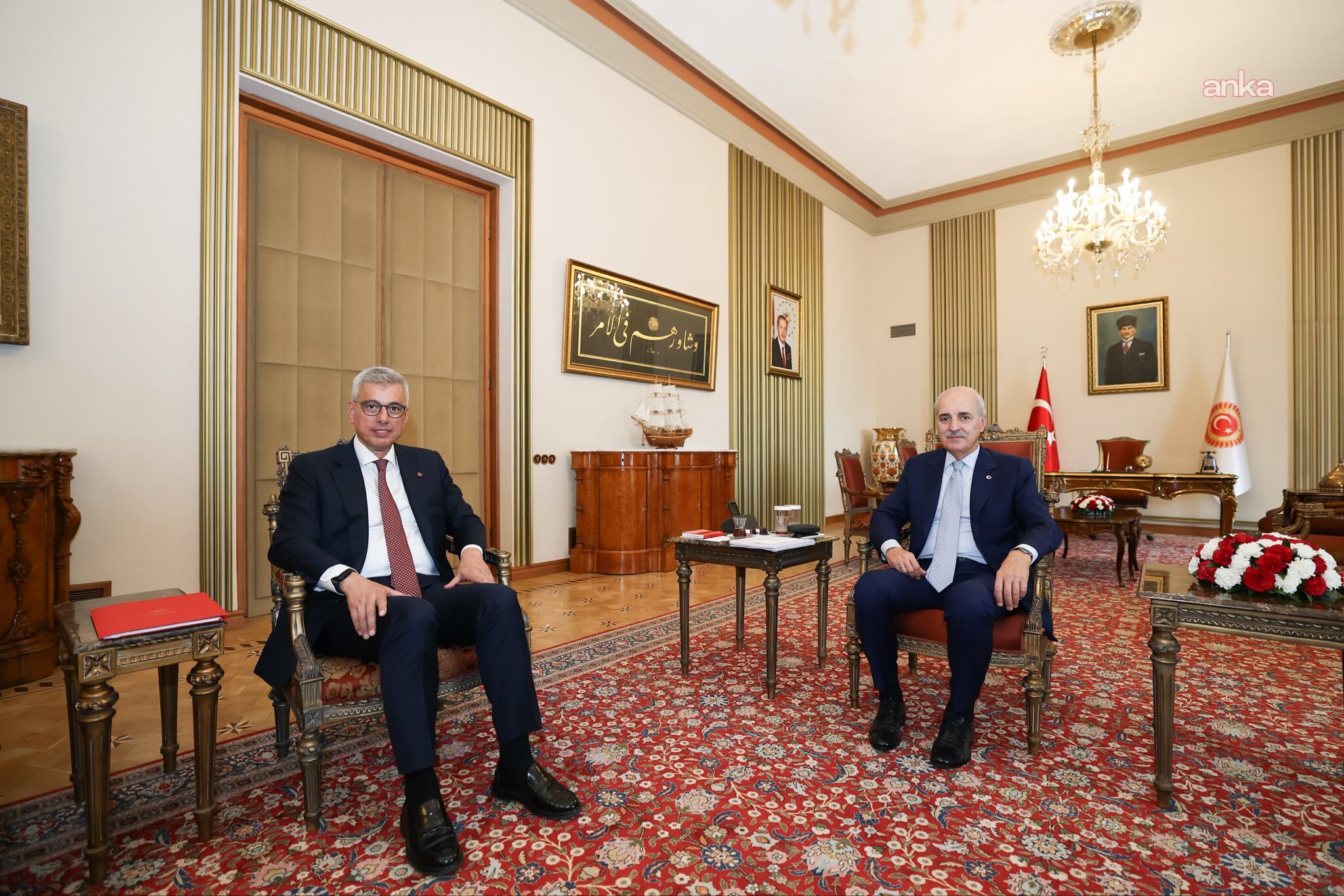 Sağlık Bakanı Kemal Memişoğlu, TBMM Başkanı Numan Kurtulmuş’u ziyaret etti