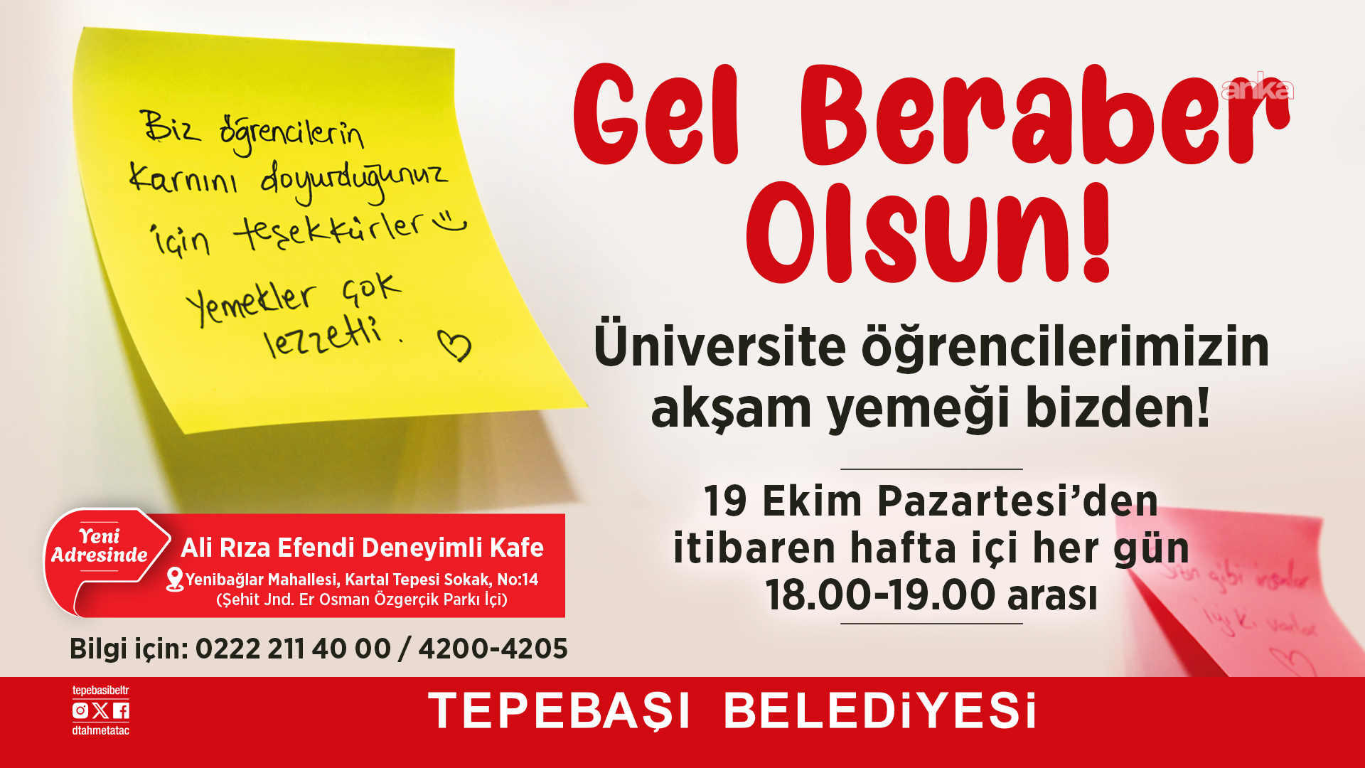Tepebaşı Belediyesi'nden üniversite öğrencilerine akşam yemeği desteği: "Gel Beraber Olsun"