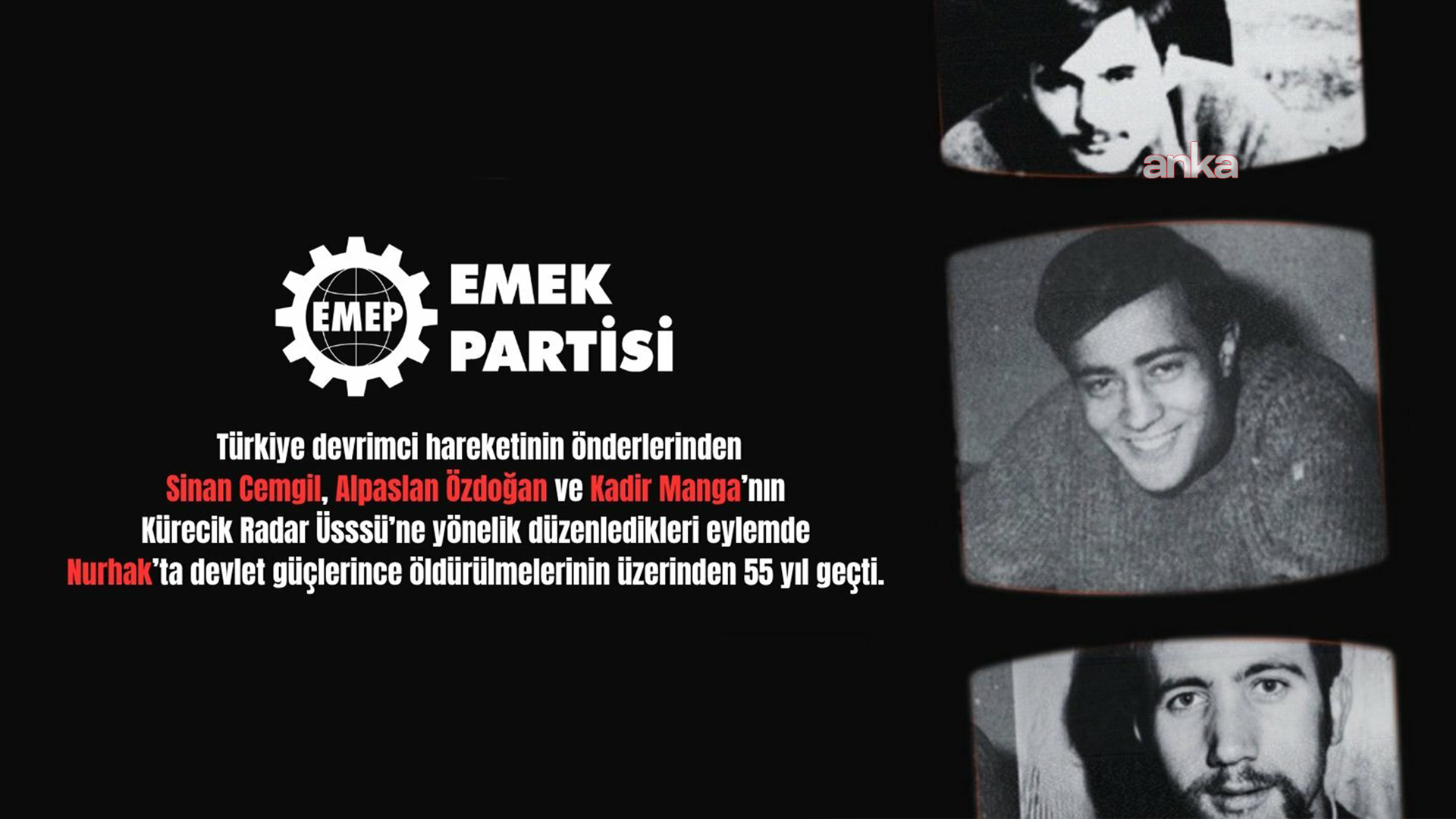 EMEP Genel Başkanı Aslan: “Nurhak, antiemperyalist mücadelenin simgelerinden biri oldu”