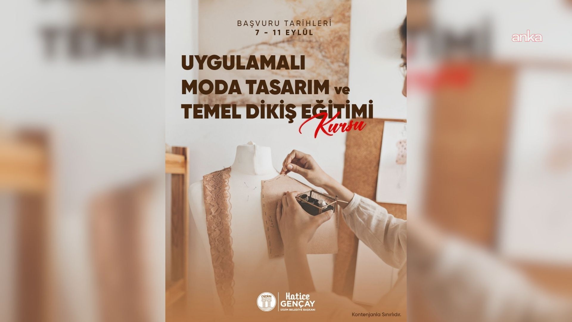 Didim Belediyesi Uygulamalı Moda Tasarım ve Temel Dikiş Kursu’nda yeni dönem başlıyor