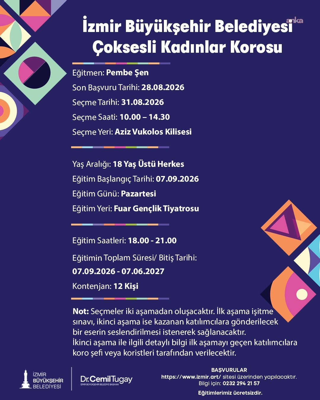 İzmir Büyükşehir’in sanat eğitimleri başlıyor