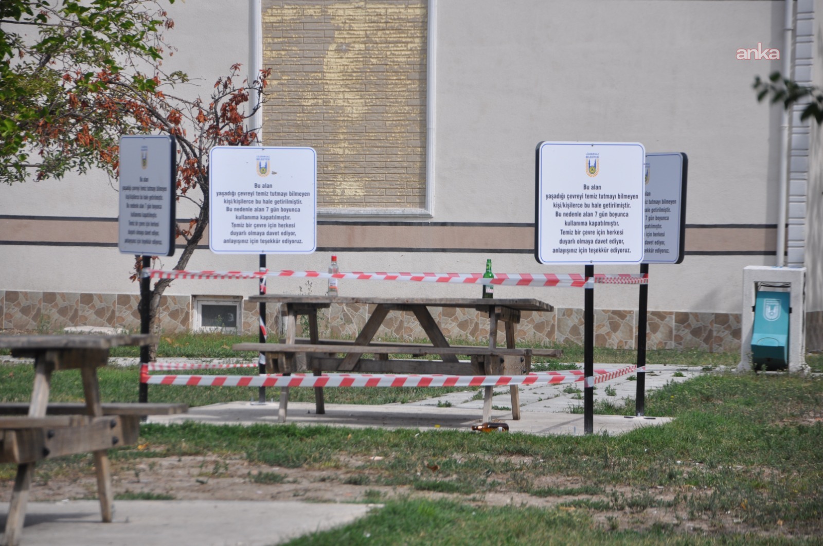 Lüleburgaz Belediyesi’nden farkındalık uygulaması: Kirletilen bank yedi günlüğüne kullanıma kapatıldı