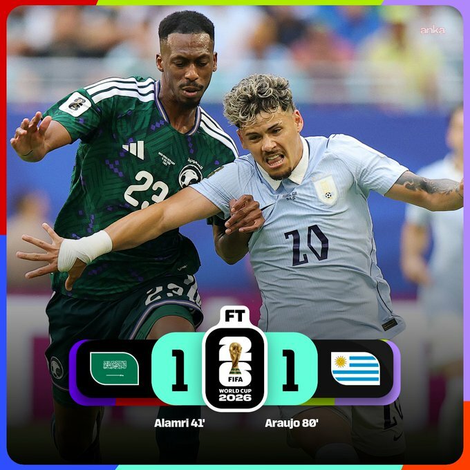 2026 FIFA Dünya Kupası... Suudi Arabistan, Uruguay ile 1-1 berabere kaldı