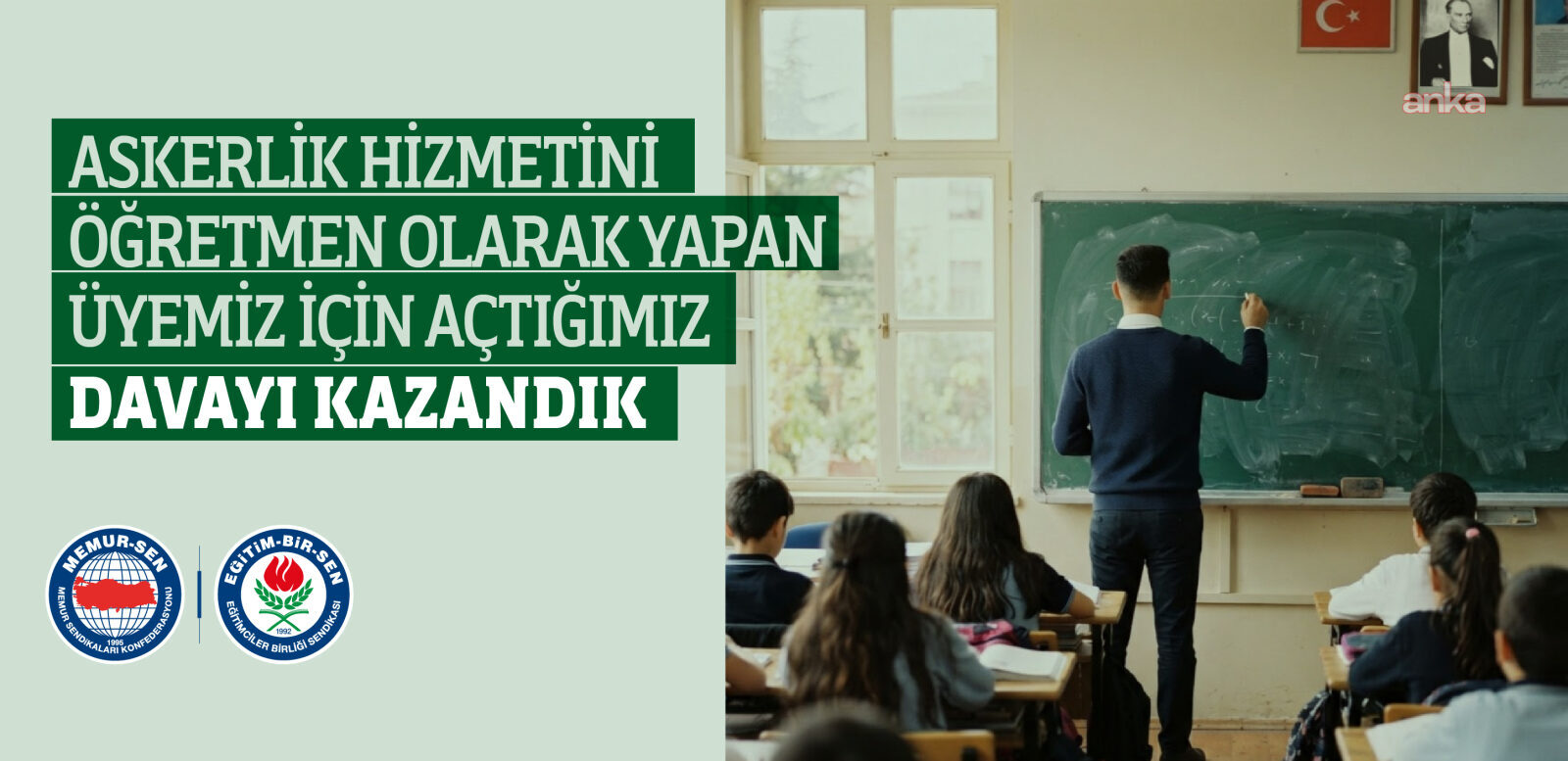 Eğitim-Bir-Sen: Askerlik hizmetini öğretmen olarak yapan üyemiz için açtığımız davayı kazandık