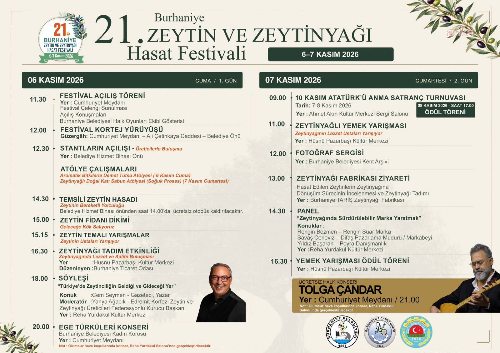 "21. Burhaniye Zeytin ve Zeytinyağı Hasat Festivali" için geri sayım başladı