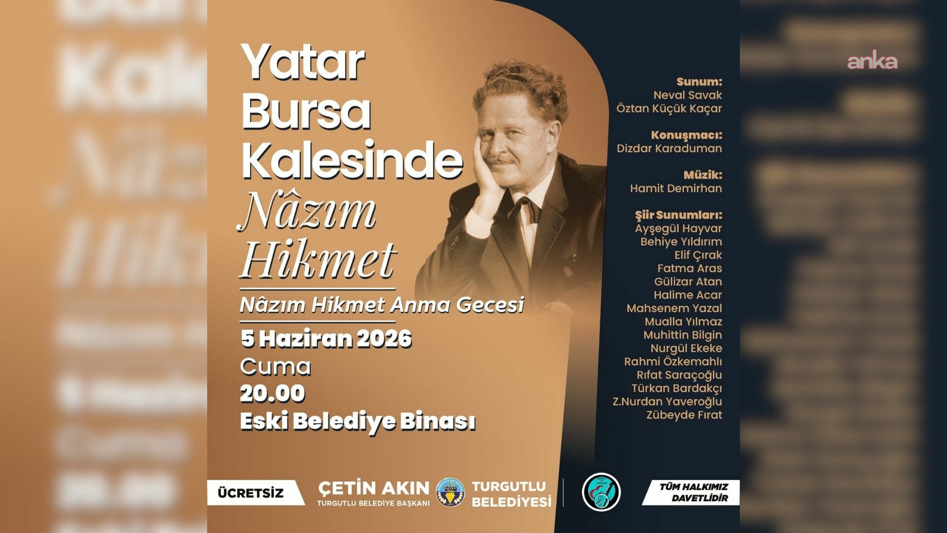Nazım Hikmet, Turgutlu’da şiir ve türkülerle anılacak