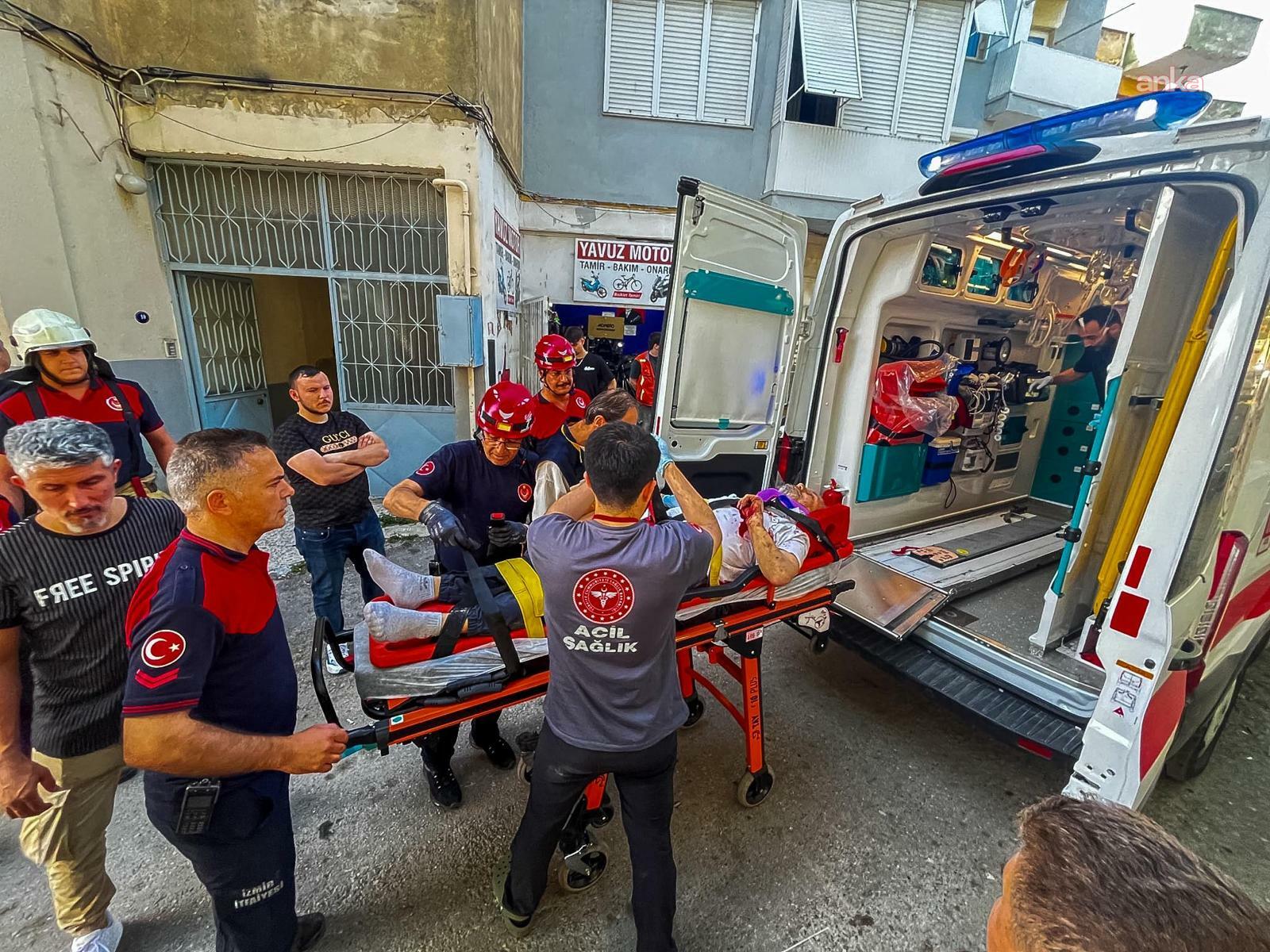 İzmir’de apartman boşluğuna düşen kişi itfaiye ekiplerince kurtarıldı
