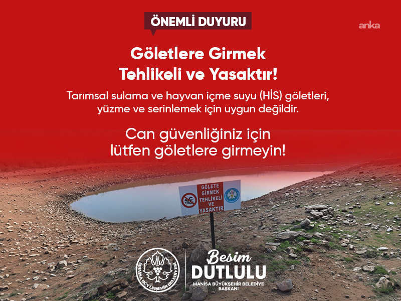 Manisa Büyükşehir Belediyesi'nden "sulama kanallarına girmeyin" uyarısı