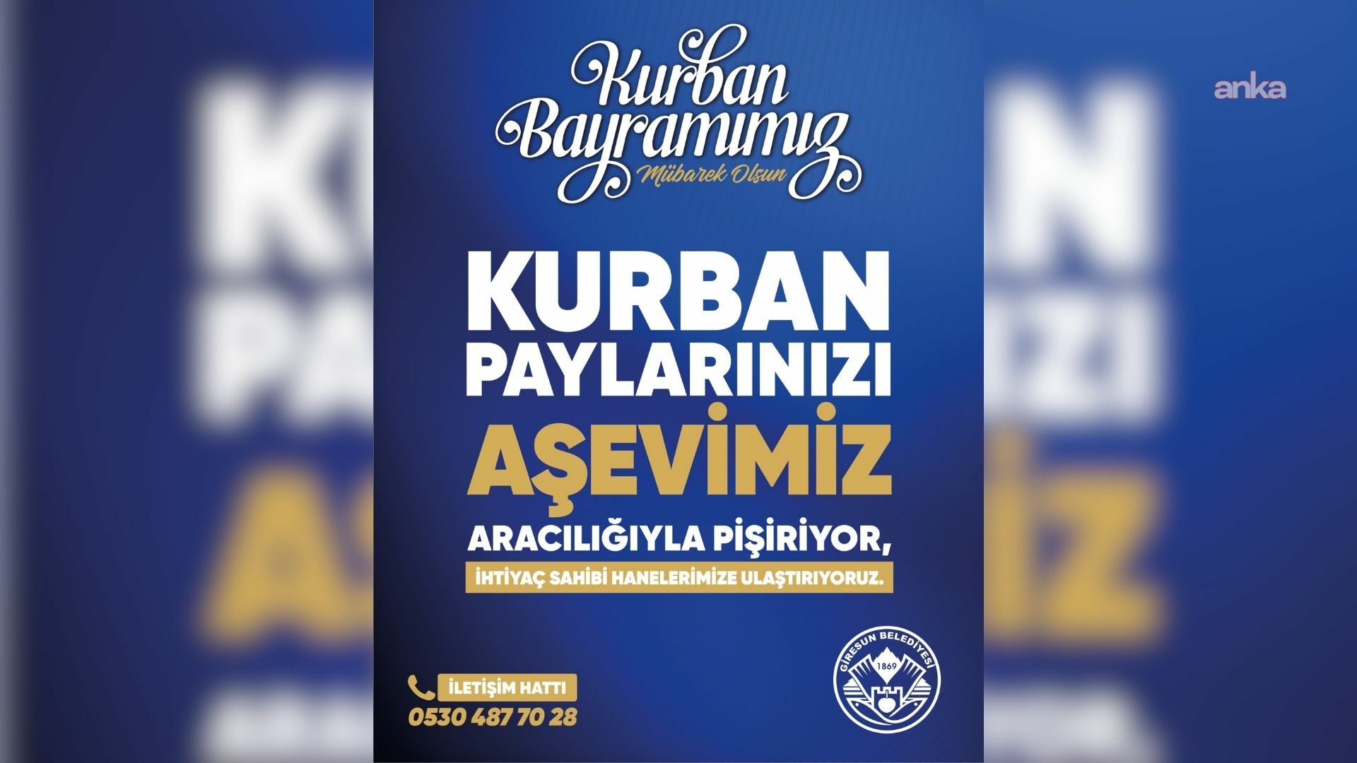 Giresun Belediyesi yapılan kurban bağışlarını aşevinde pişirip ihtiyaç sahiplerine ulaştıracak