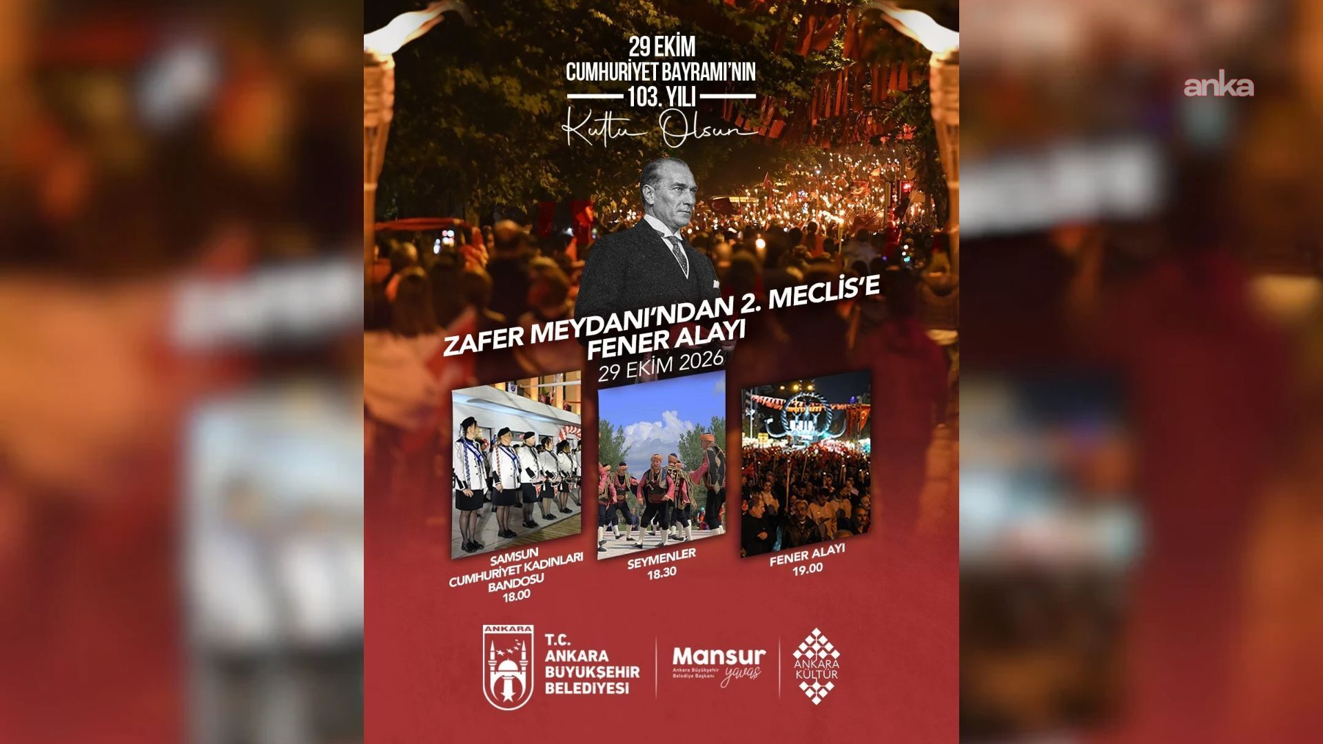 Cumhuriyet’in 103’üncü yılı Ankara’da büyük bir coşkuyla kutlanacak
