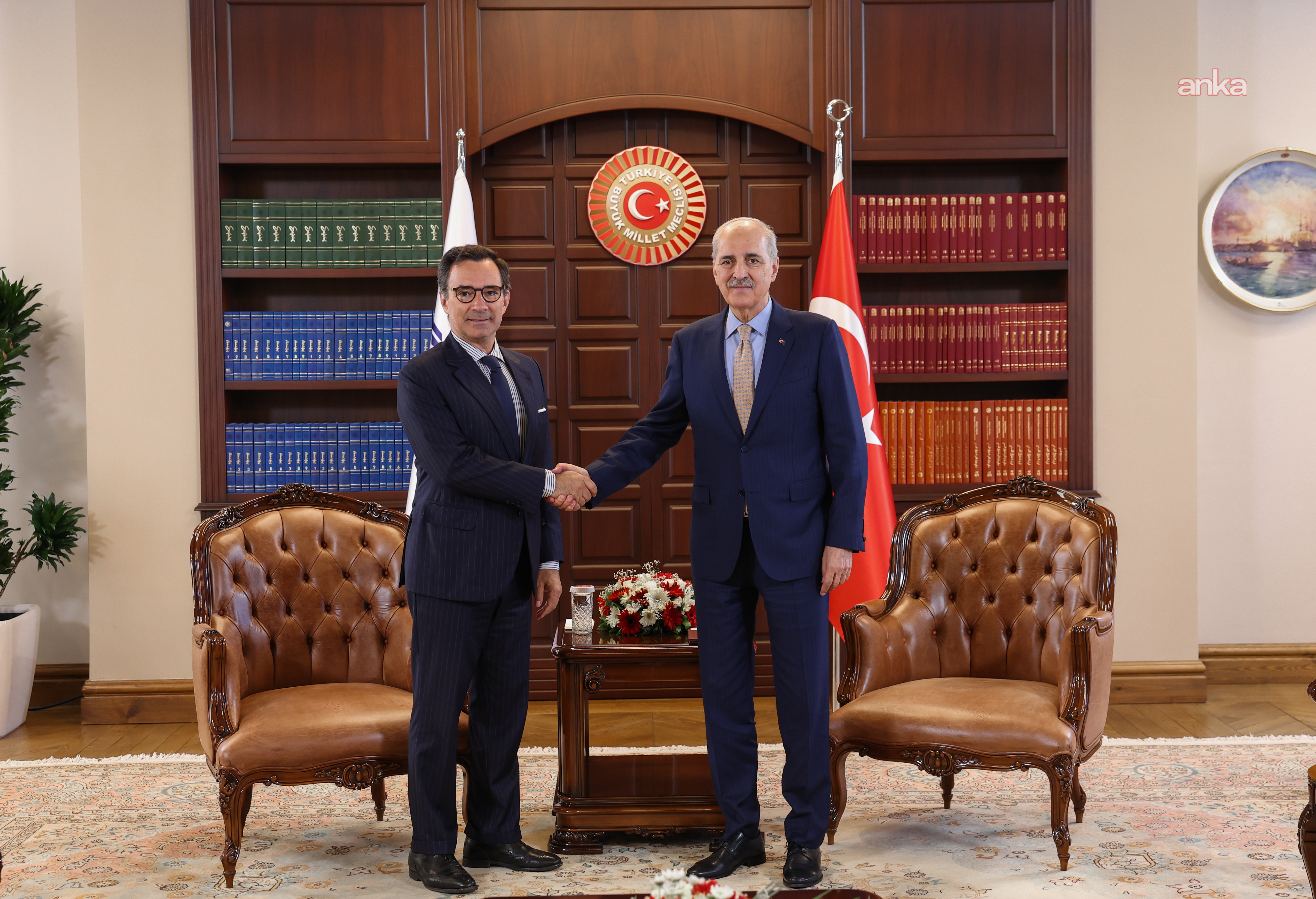 TBMM Başkanı Numan Kurtulmuş, NATO PA Başkanı Perestrello ile görüştü
