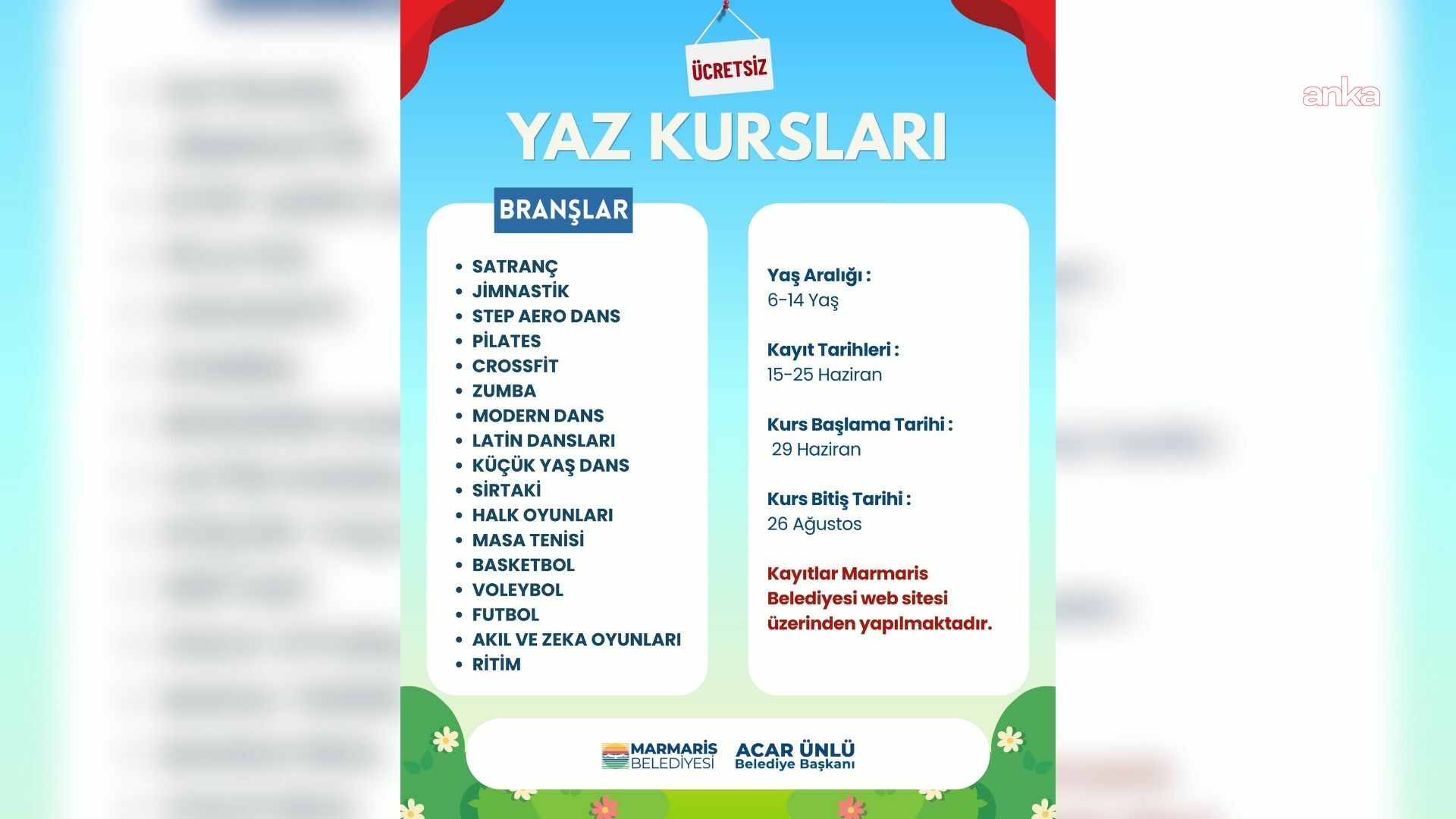 Marmaris Belediyesi'nden çocuklar için 17 branşta ücretsiz yaz kursu