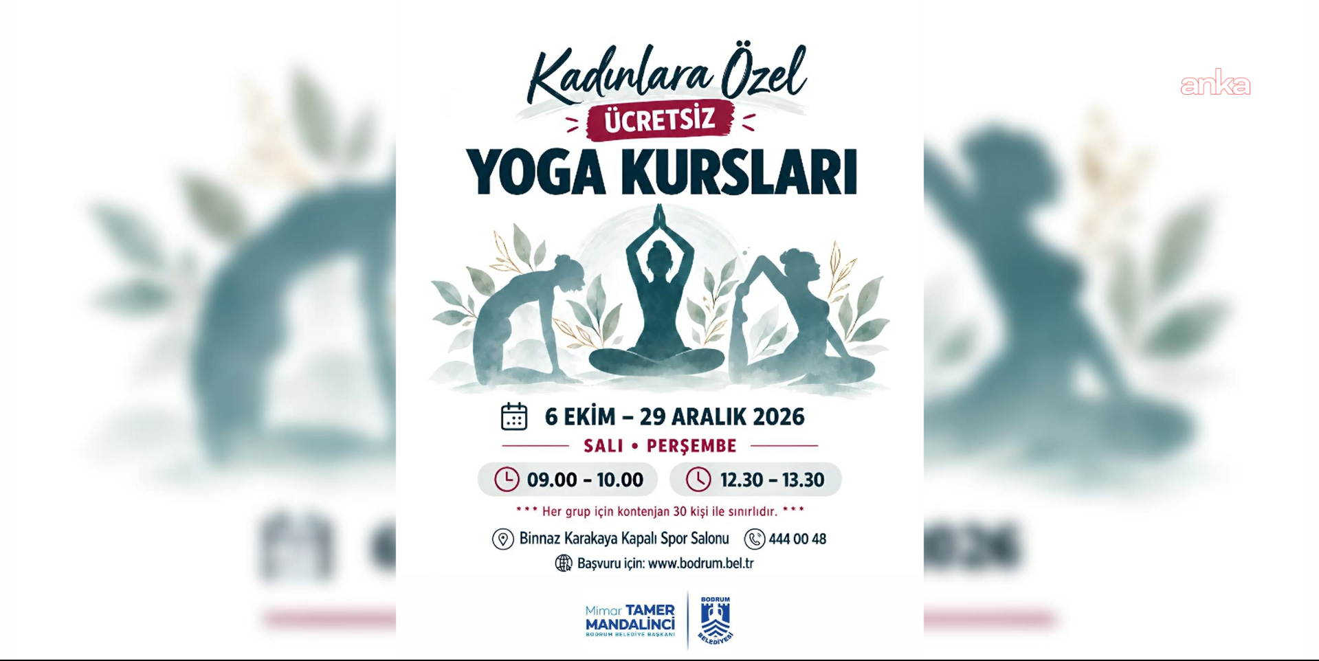 Bodrum’da kadınlara özel ücretsiz yoga kursları için kayıtlar başladı