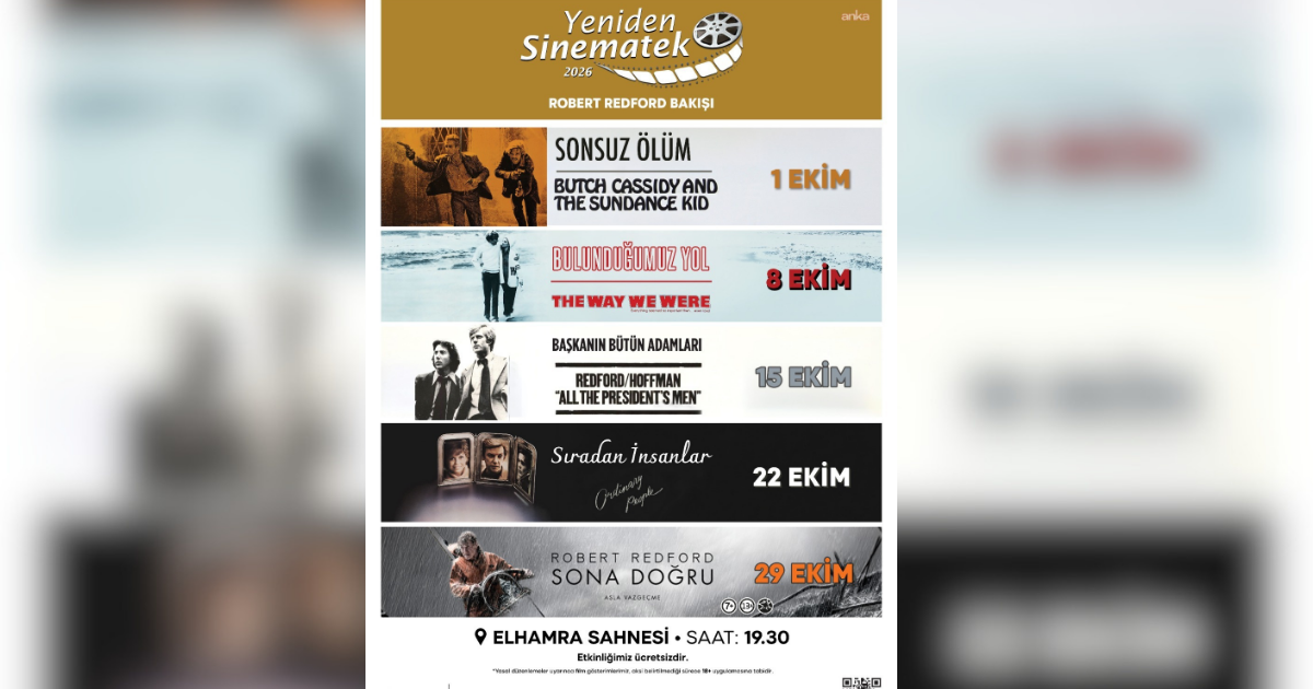 Yeniden Sinematek’te yeni sezon “Robert Redford Bakışı” ile başlıyor