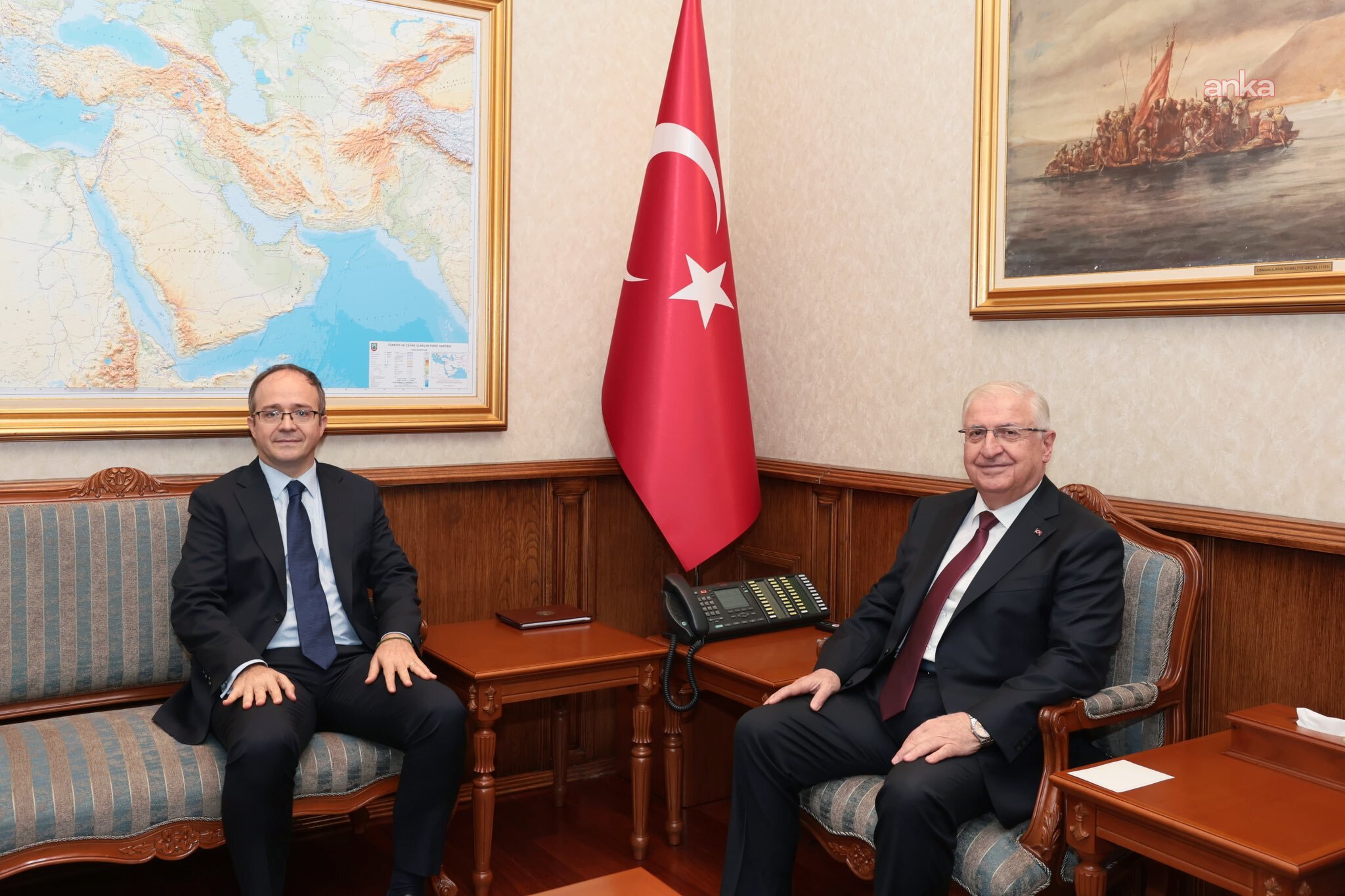 Bakan Güler, Türkiye’nin Hartum Büyükelçisi Fahri Türker Oba’yı kabul etti