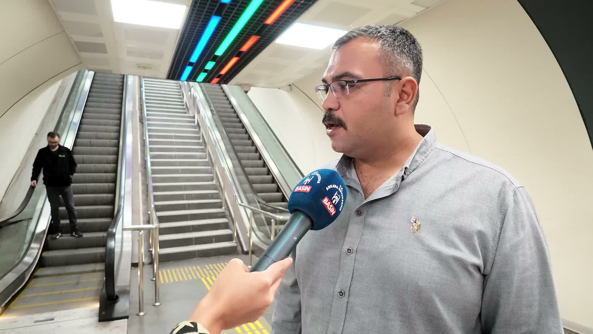 Ankara'da yürüyen merdivenlere sirenli önlem