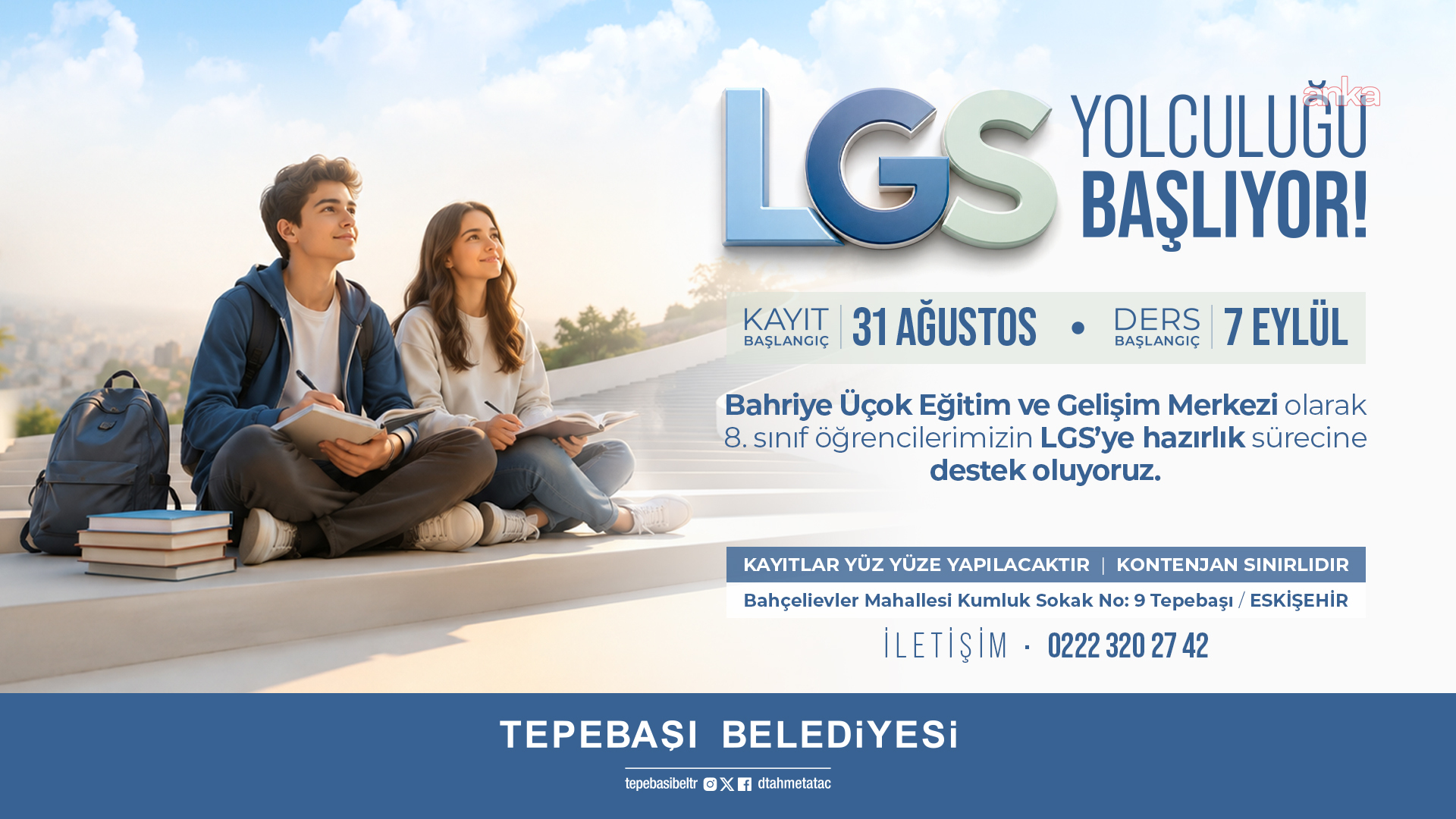 Tepebaşı Belediyesi Bahriye Üçok Eğitim ve Gelişim Merkezi’nde LGS yolculuğu başlıyor