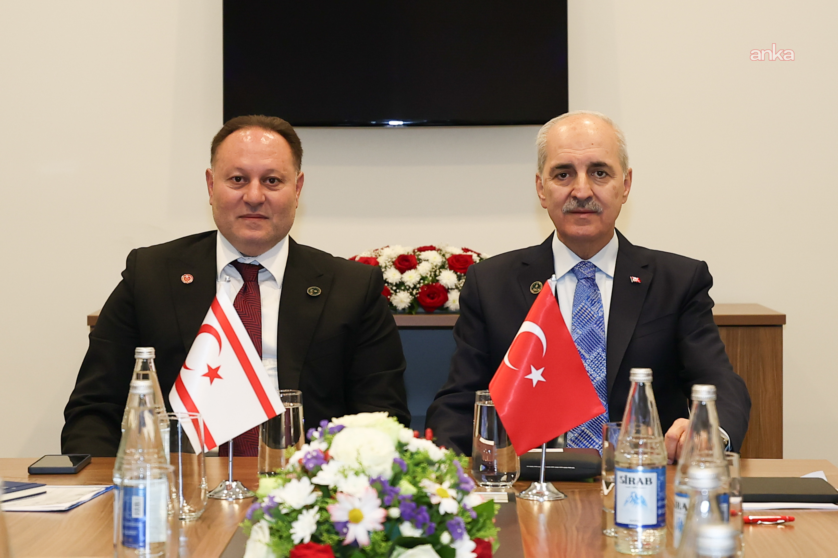 TBMM Başkanı Kurtulmuş, KKTC Cumhuriyet Meclisi Başkanı Öztürkler ile görüştü