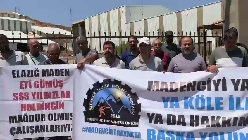 Elazığ'ın Maden İlçesi'nde aylardır maaşlarını alamayan işçiler eylemde