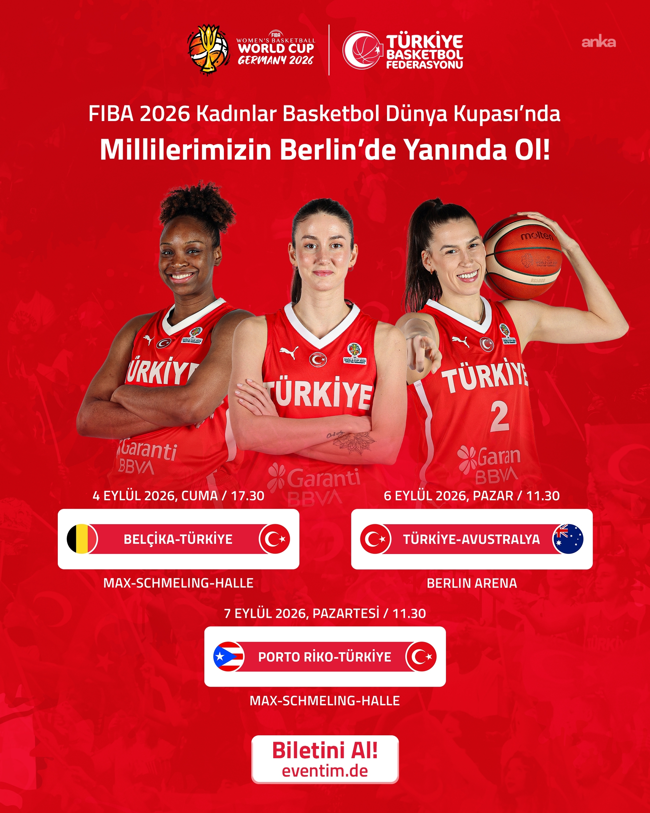 Ay-Yıldızlı kadınlar dünya kupası için Berlin’de
