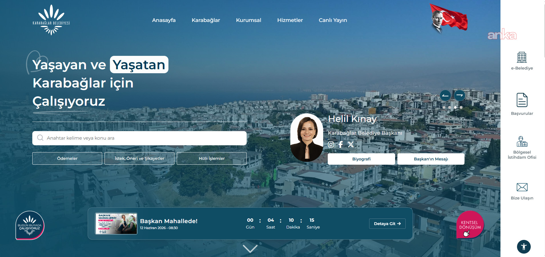Karabağlar Belediyesi’nin yeni web sitesi hizmete açıldı