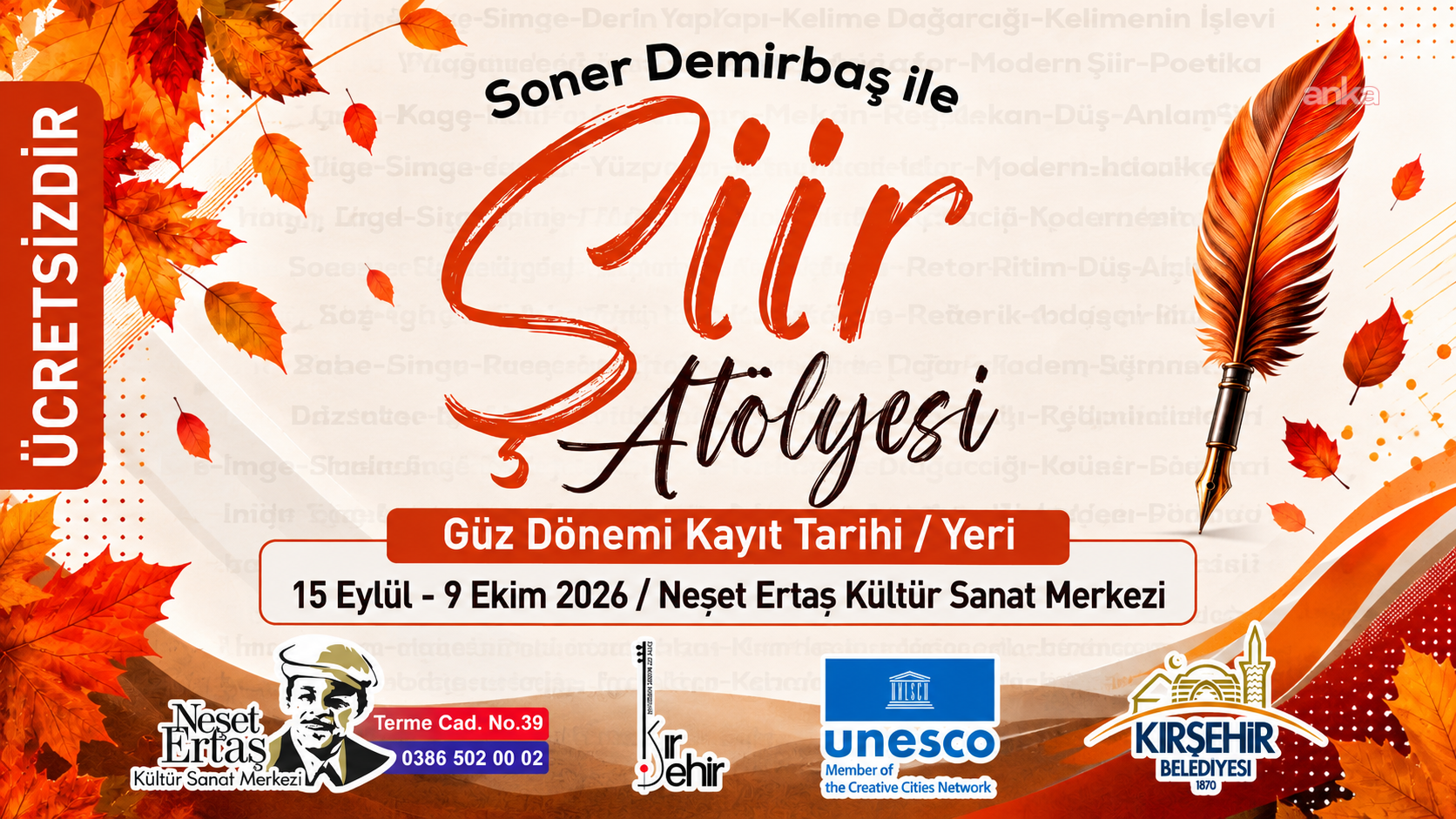 Kırşehir Belediyesi Şiir Atölyesi’nde güz dönemi kayıtları başladı