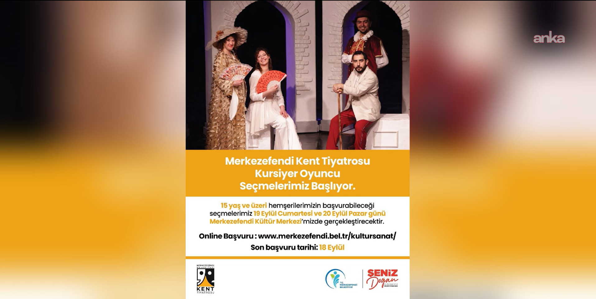 Merkezefendi Kent Tiyatrosu’nda yeni dönem başvuruları başladı