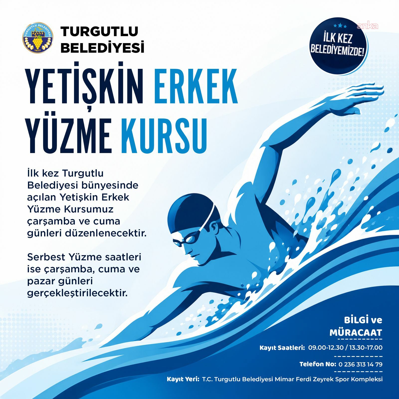 Turgutlu’da yetişkin erkek yüzme kursu başlıyor