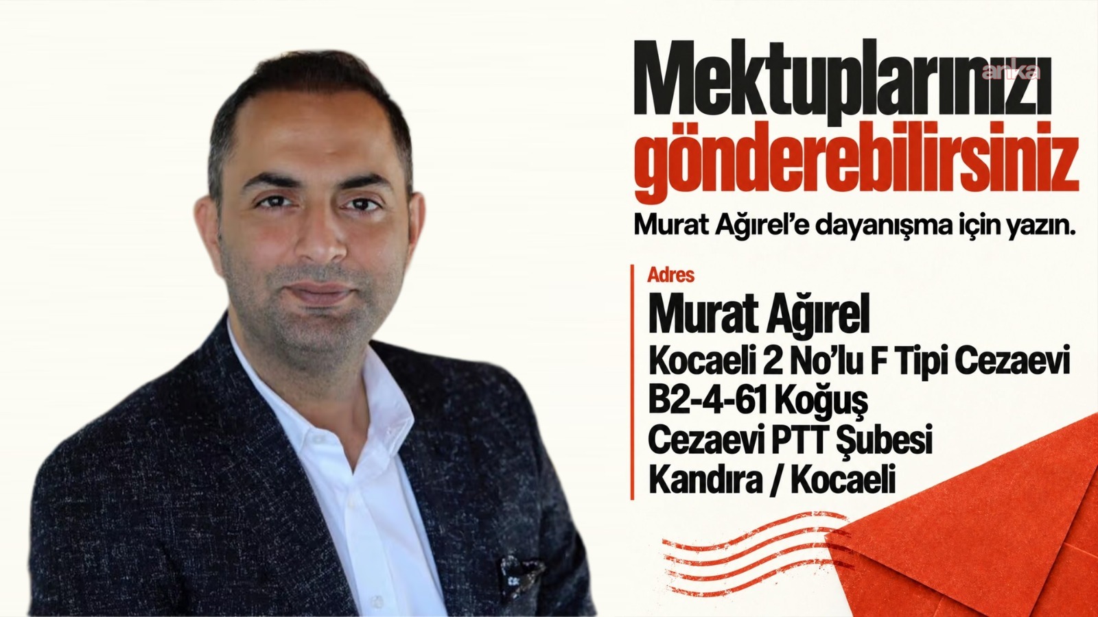 Tutuklu gazeteci Murat Ağırel mektup adresini paylaştı: Hücre malum, biraz tenha