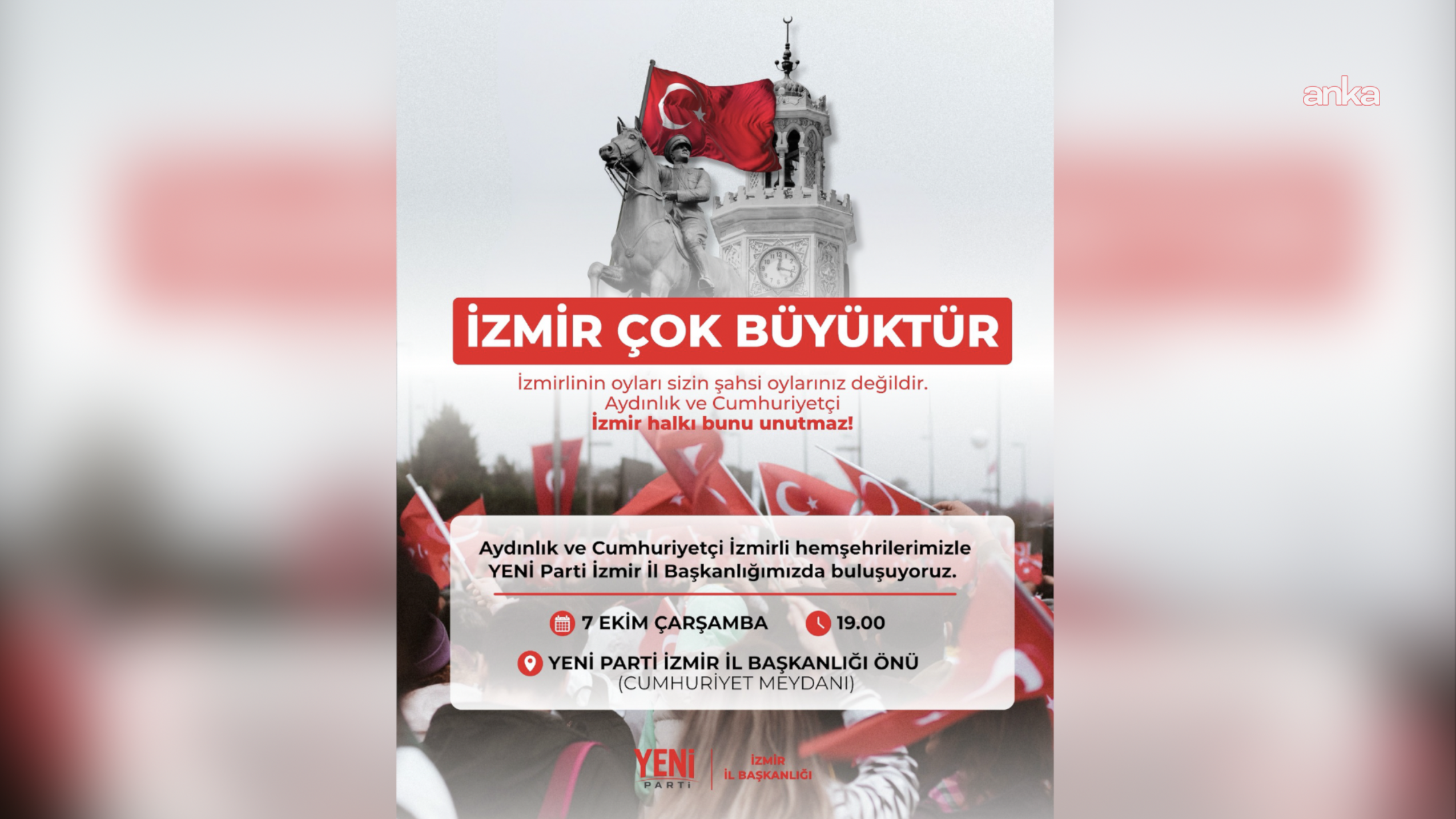 YENİ Parti’den İzmir’de “İzmir çok büyüktür” buluşması