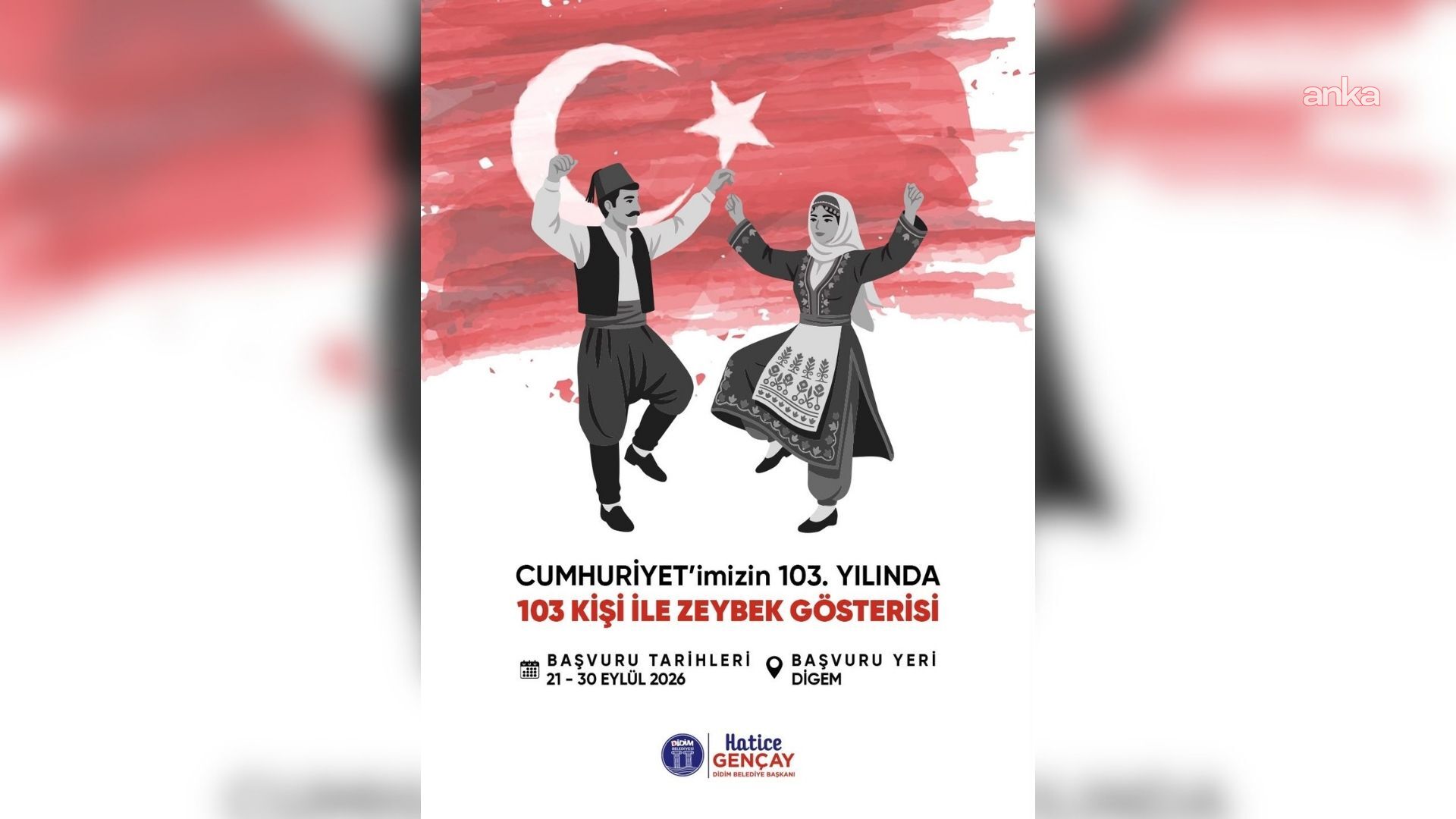 Didim Belediyesi'nden Cumhuriyet’in 103'üncü yılında 103 kişilik zeybek gösterisi