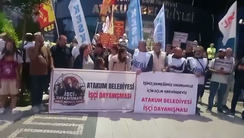 Atakum Belediyesi işçileri açlık grevinin ikinci gününde