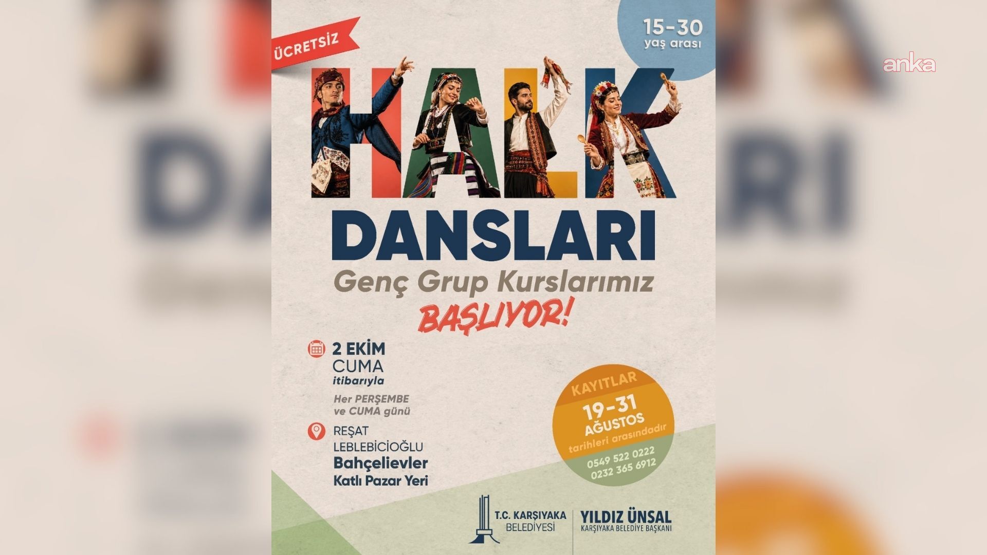 Karşıyaka'da ücretsiz halk dansları kursu için kayıtlar başladı