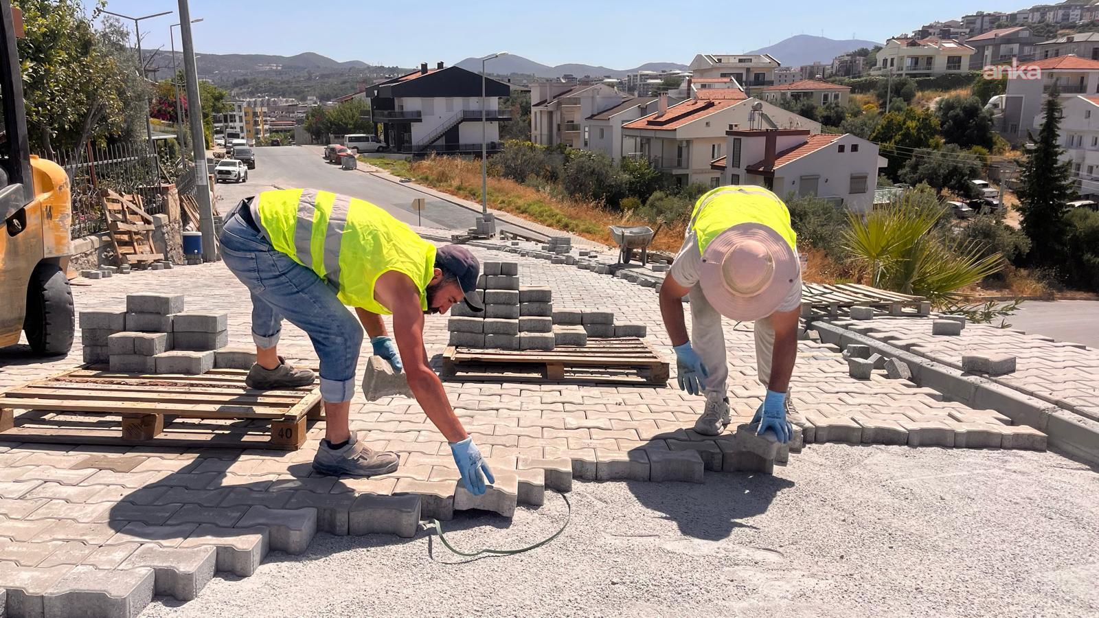 Kuşadası Belediyesi’nden Kadınlar Denizi’nde yol yenileme çalışması
