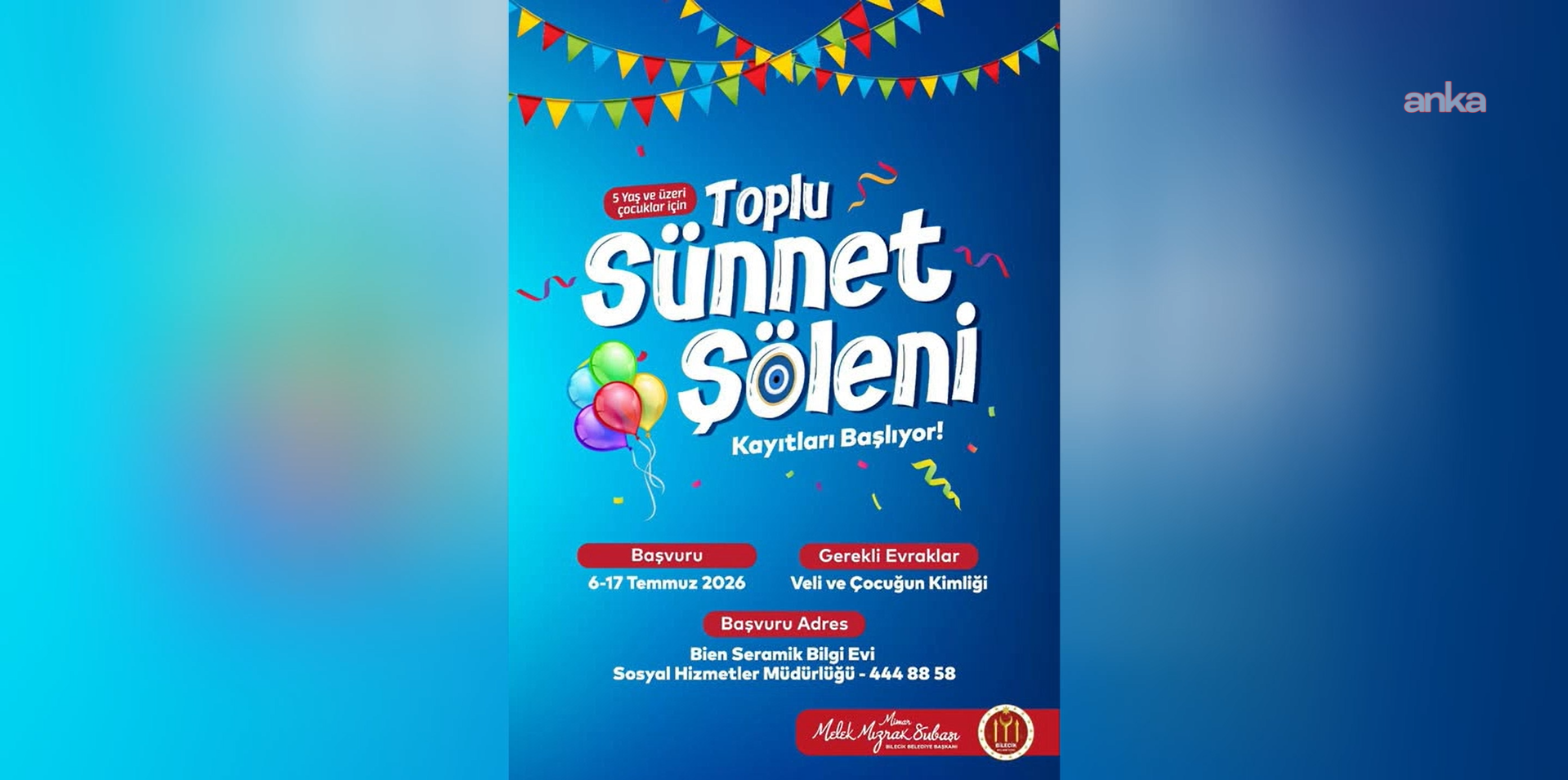 Bilecik Belediyesi'nden toplu sünnet şöleni