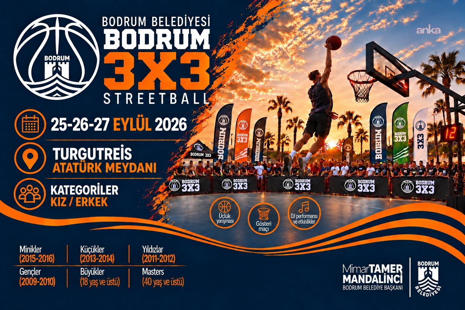 "Bodrum 3X3 Streetball Turnuvası" bugün başlıyor