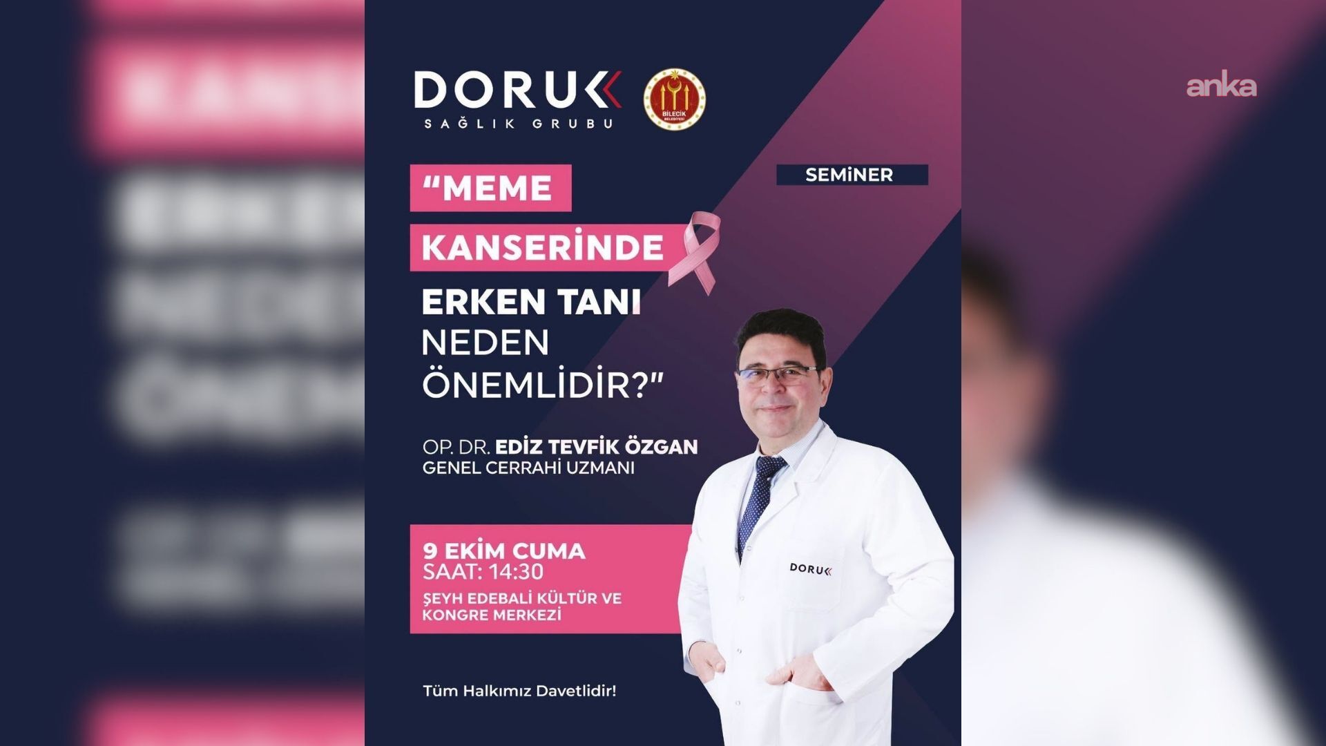 Bilecik Belediyesi'nden "meme kanseri" semineri: Katılımcılara ücretsiz tarama