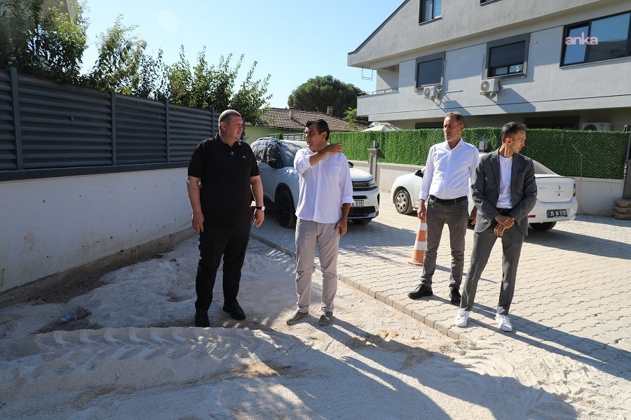 Menderes Belediye Başkanı Çiçek, sürdürülen çalışmaları yerinde inceledi