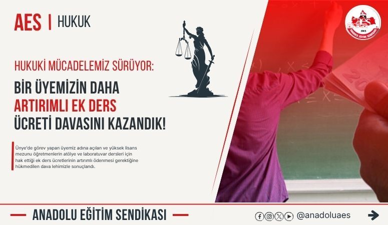 AES: Ünye'de yüksek lisans mezunu öğretmenin "artırımlı ek ders ücreti" davası lehine sonuçlandı