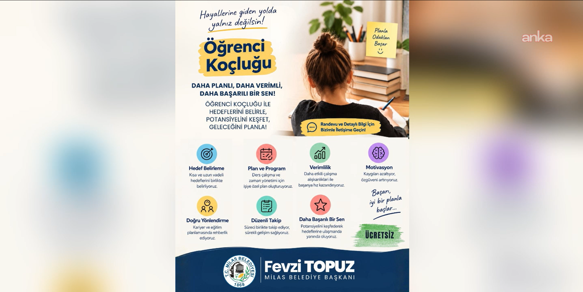 Milas Belediyesi’nden ücretsiz “Öğrenci Koçluğu” hizmeti