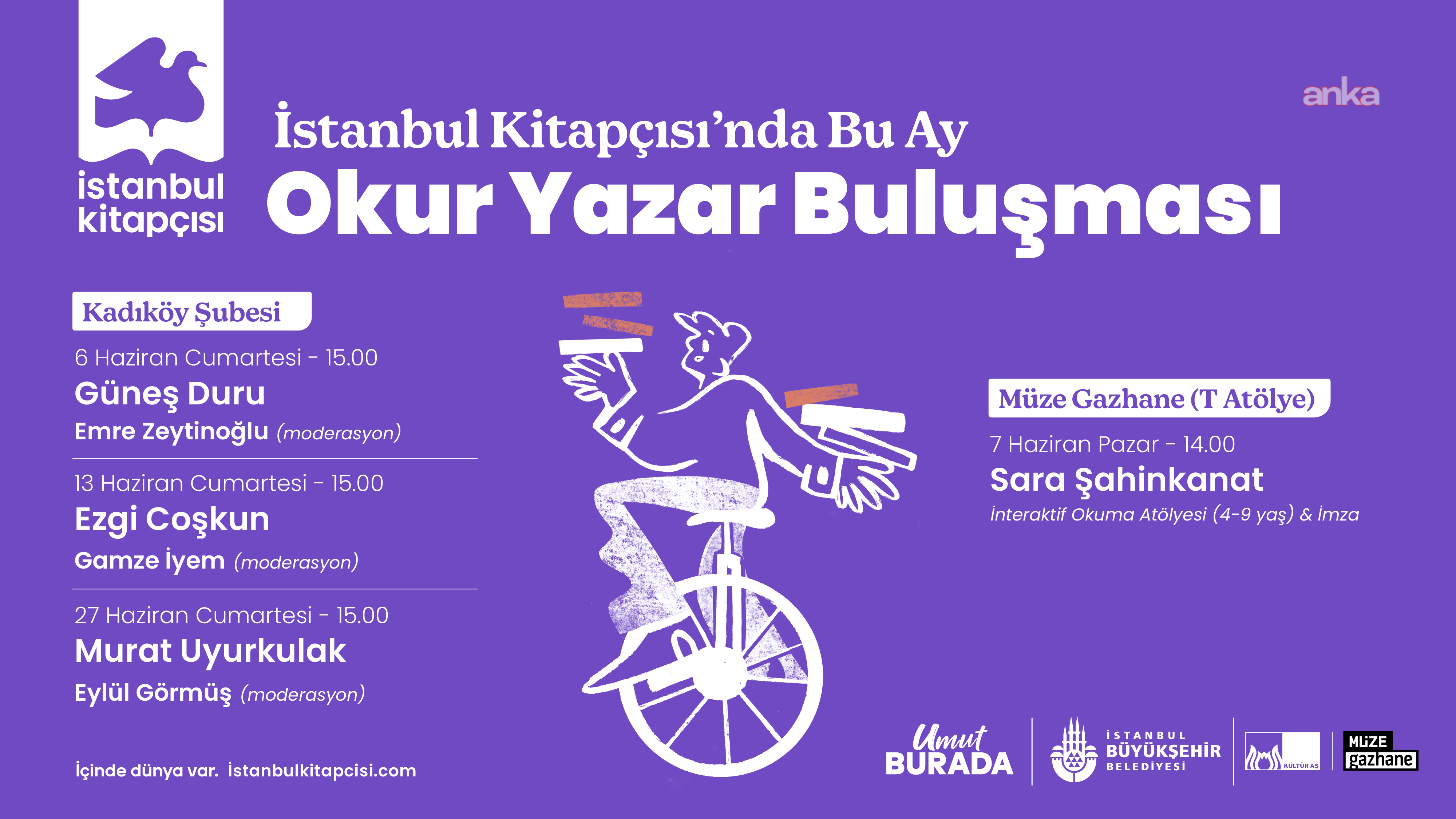 Okur Yazar Buluşması haziran ayı boyunca İstanbul Kitapçısı’nda devam ediyor