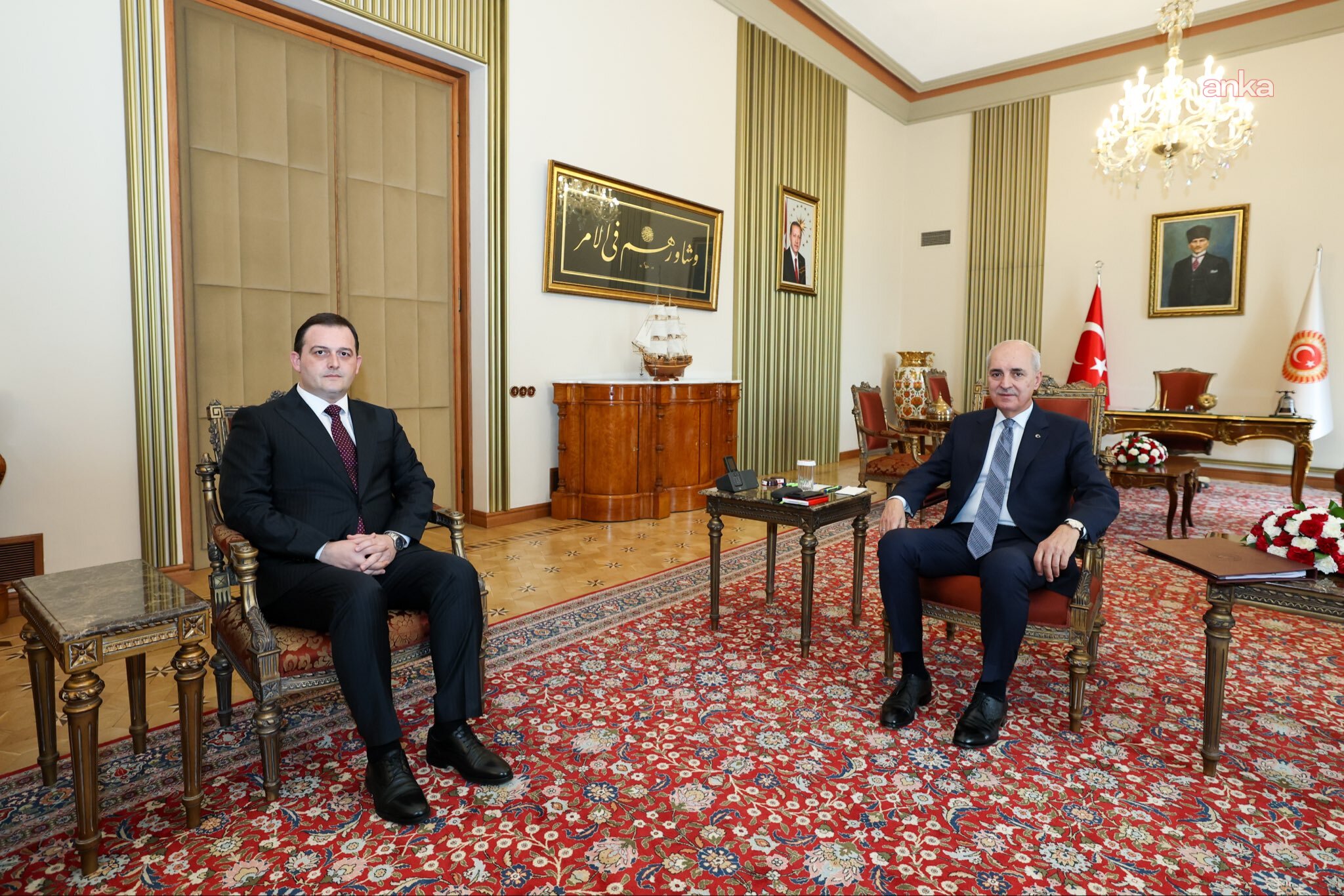 TBMM Başkanı Kurtulmuş, Kuzey Makedonya Devlet Bakanı Zeynula'yı kabul etti
