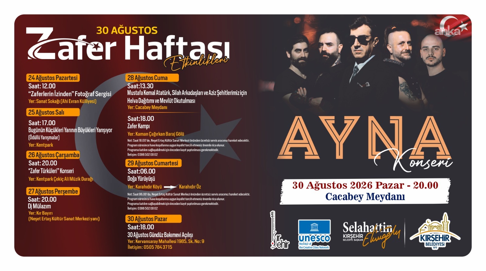 Kırşehir Belediyesi’nden Zafer Haftası'na özel kutlama programı