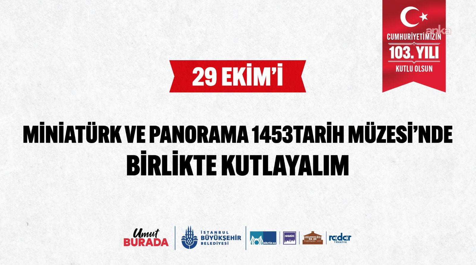 İBB Kültür AŞ, Cumhuriyet Bayramı’nı renkli etkinlikler ve kampanyalarla kutluyor