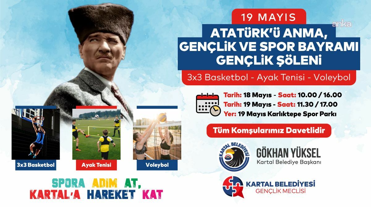 Kartal’da 19 Mayıs coşkusu, ilçenin dört bir yanına yayılacak