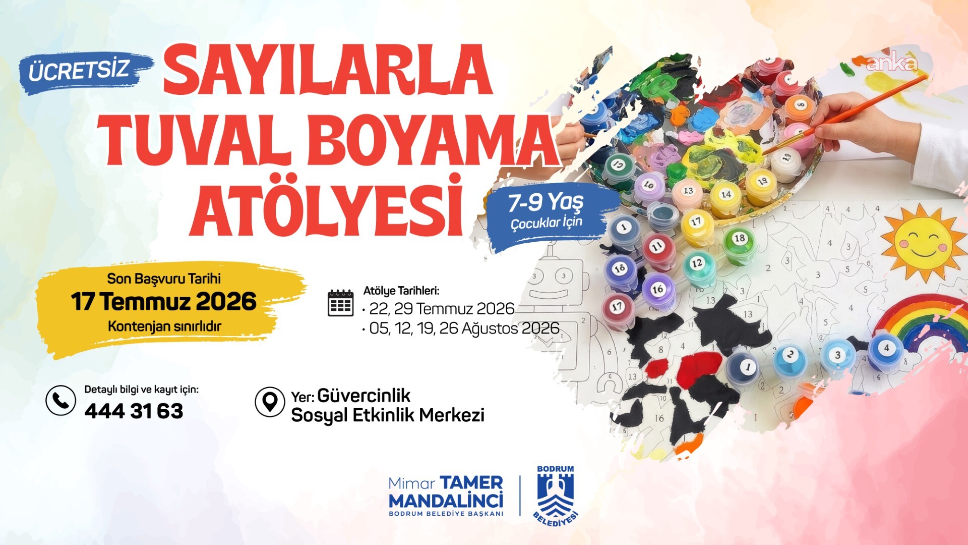 Bodrum Belediyesi’nden Sayılarla Tuval Boyama Atölyesi