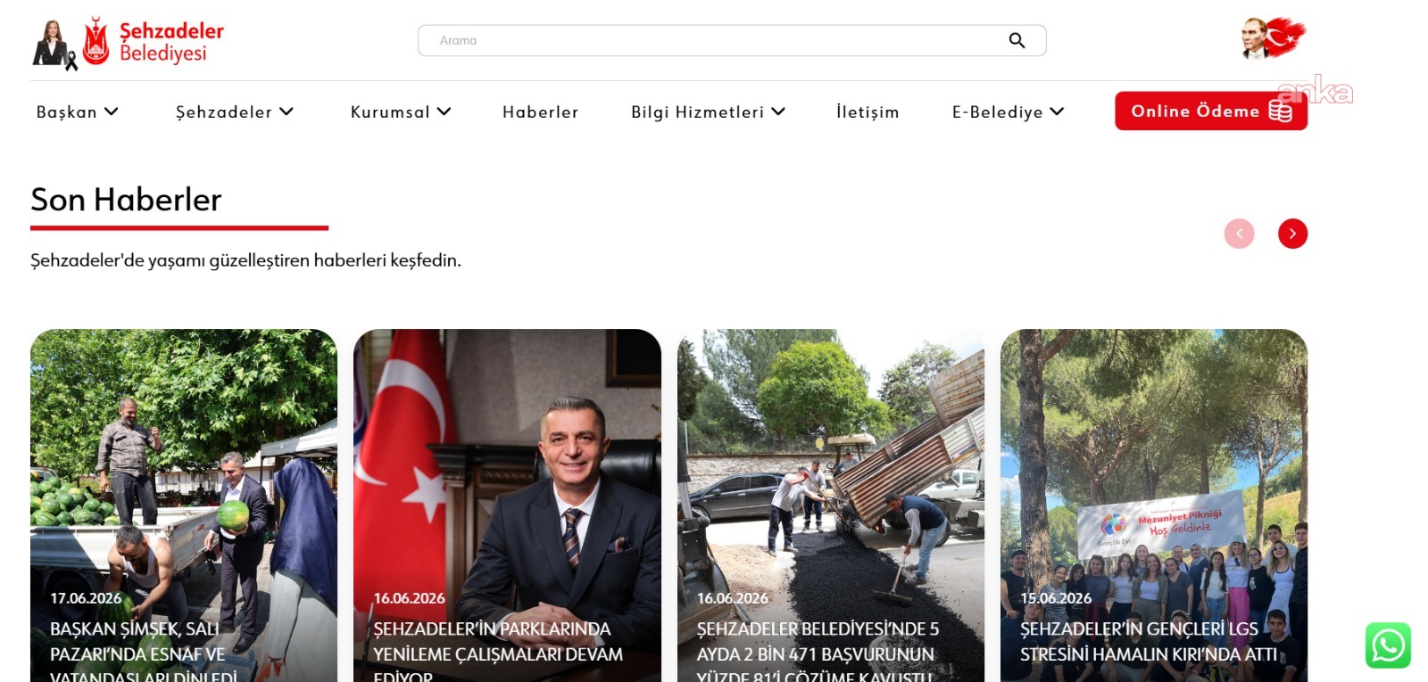 Şehzadeler Belediyesi'nin yenilenen internet sitesi hizmete açıldı