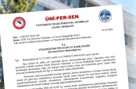 ÜNİPERSEN’den YÖK’e Görevde Yükselme ve Unvan Değişikliği Sınavı çağrısı: Sınav takvimi bir an önce açıklanmalı