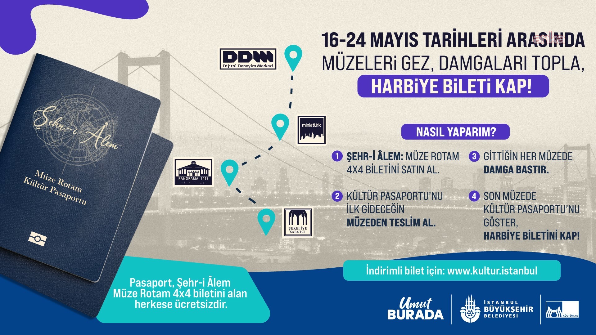 “Şehr-i Alem: Müze Rotam” ile müze ziyaretine Harbiye bileti fırsatı